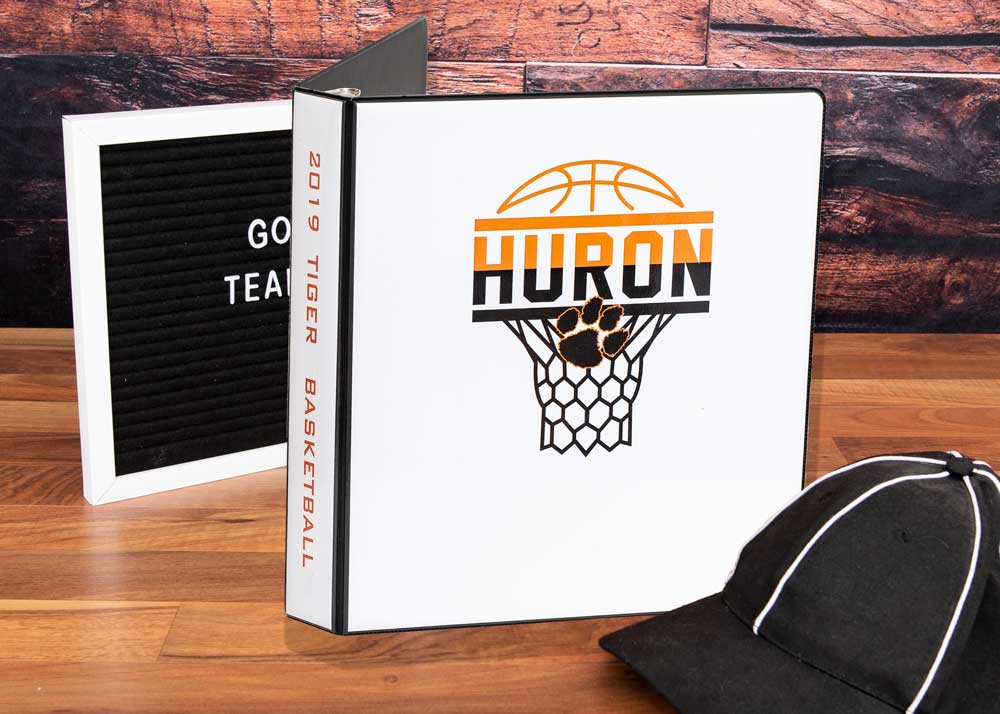Huron Basketball custom binder