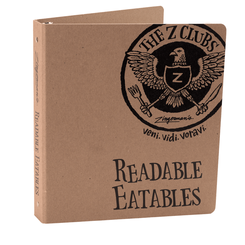 photo of earthbinder recycled binder with readable eatables printed on the cover